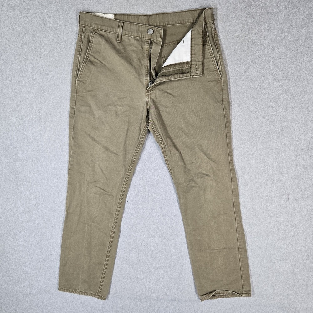 Levi's 511 Men Pants 34X30 Olive Green Slim Chino Twill 28" Inseam